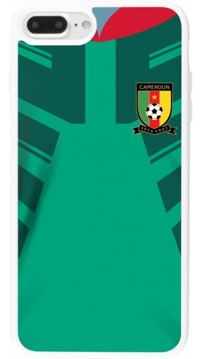 Coque iPhone 7 Plus / 8 Plus - Silicone rigide blanc Maillot de football Cameroun 2022 personnalisable
