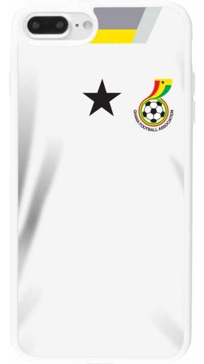 Coque iPhone 7 Plus / 8 Plus - Silicone rigide blanc Maillot de football Ghana 2022 personnalisable