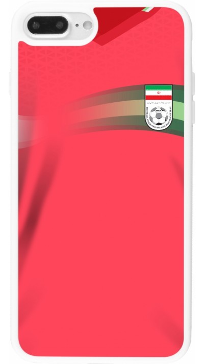 Coque iPhone 7 Plus / 8 Plus - Silicone rigide blanc Maillot de football Iran 2022 personnalisable