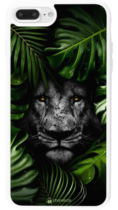 Coque iPhone 7 Plus / 8 Plus - Silicone rigide blanc Forest Lion
