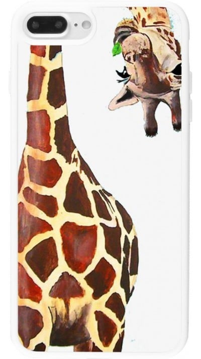 Hülle iPhone 7 Plus / 8 Plus - Silikon weiss Giraffe Fit