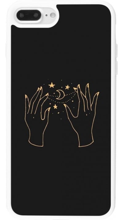 Hülle iPhone 7 Plus / 8 Plus - Silikon weiss Grey magic hands