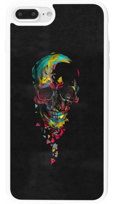 Coque iPhone 7 Plus / 8 Plus - Silicone rigide blanc Halloween 22 colored skull