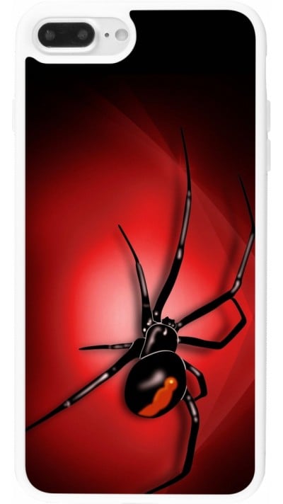 Coque iPhone 7 Plus / 8 Plus - Silicone rigide blanc Halloween 2023 spider black widow