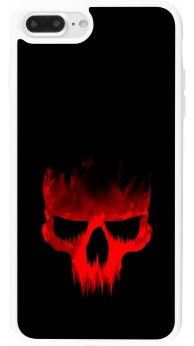 Coque iPhone 7 Plus / 8 Plus - Silicone rigide blanc Halloween 2023 scary skull