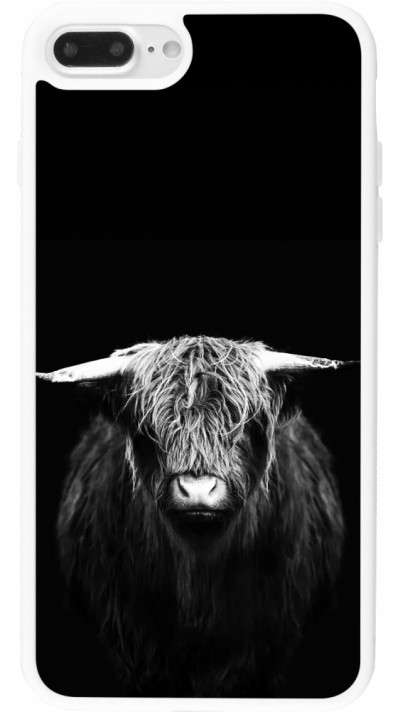 Coque iPhone 7 Plus / 8 Plus - Silicone rigide blanc Highland calf black