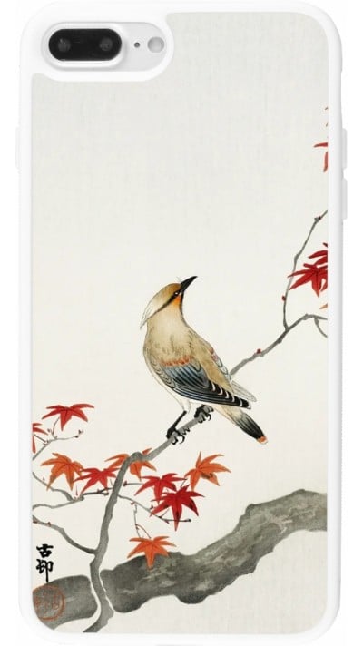 Coque iPhone 7 Plus / 8 Plus - Silicone rigide blanc Japanese Bird
