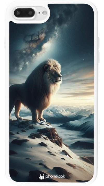 Coque iPhone 7 Plus / 8 Plus - Silicone rigide blanc Le lion blanc