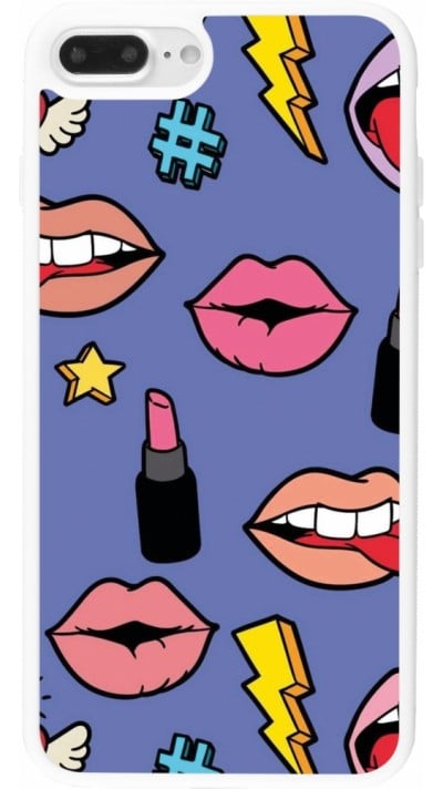 iPhone 7 Plus / 8 Plus Case Hülle - Silikon weiss Lips and lipgloss
