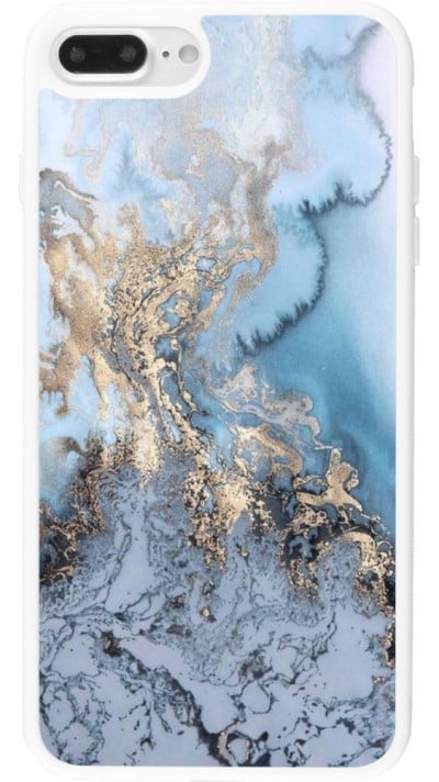 Coque iPhone 7 Plus / 8 Plus - Silicone rigide blanc Marble 04