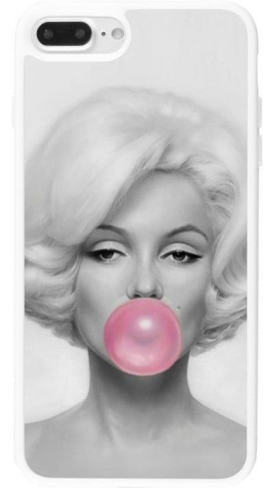 Coque iPhone 7 Plus / 8 Plus - Silicone rigide blanc Marilyn Bubble