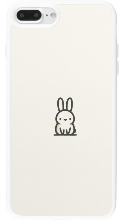 Coque iPhone 7 Plus / 8 Plus - Silicone rigide blanc Minimal bunny cutie