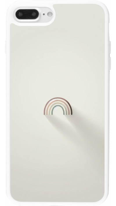 iPhone 7 Plus / 8 Plus Case Hülle - Silikon weiss Mini Regenbogen Minimal