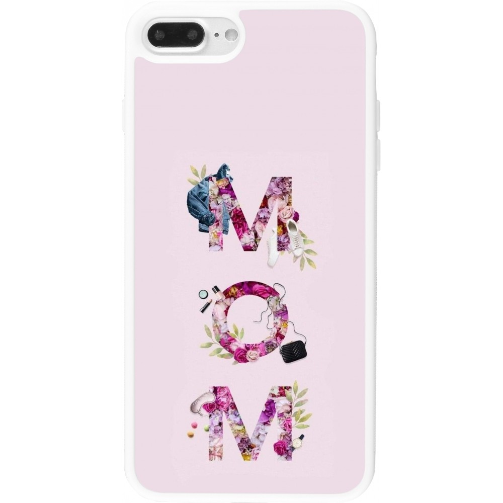 iPhone 7 Plus / 8 Plus Case Hülle - Silikon weiss Mom 2024 girly mom