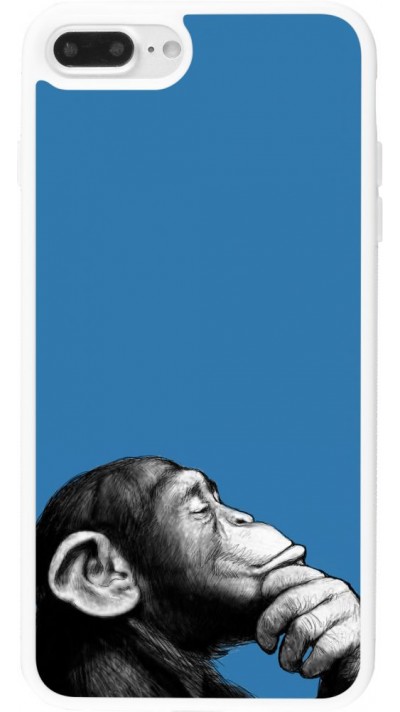Coque iPhone 7 Plus / 8 Plus - Silicone rigide blanc Monkey Pop Art