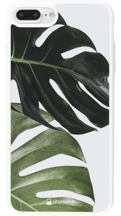 Coque iPhone 7 Plus / 8 Plus - Silicone rigide blanc Monstera Plant