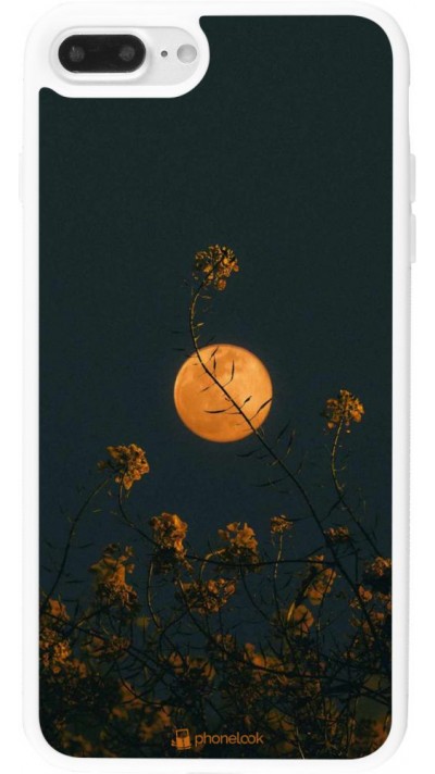 Coque iPhone 7 Plus / 8 Plus - Silicone rigide blanc Moon Flowers