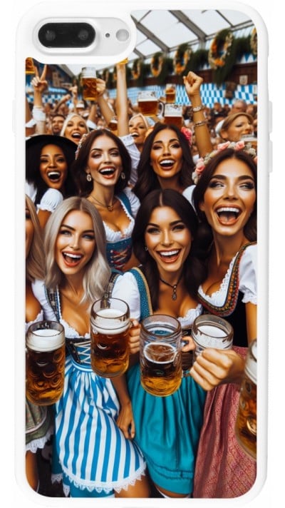 Coque iPhone 7 Plus / 8 Plus - Silicone rigide blanc Oktoberfest Frauen