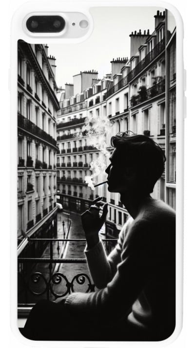 Coque iPhone 7 Plus / 8 Plus - Silicone rigide blanc Parisian Smoker