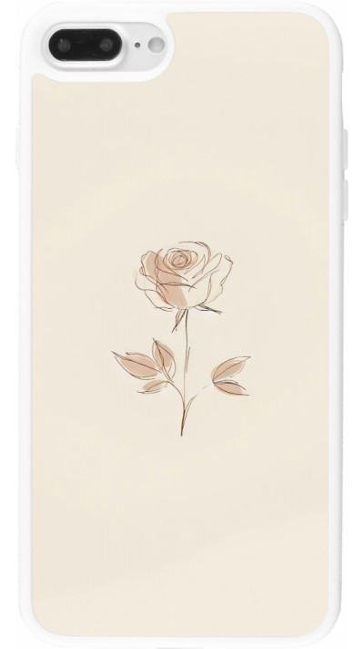 Coque iPhone 7 Plus / 8 Plus - Silicone rigide blanc Sable Rose Minimaliste