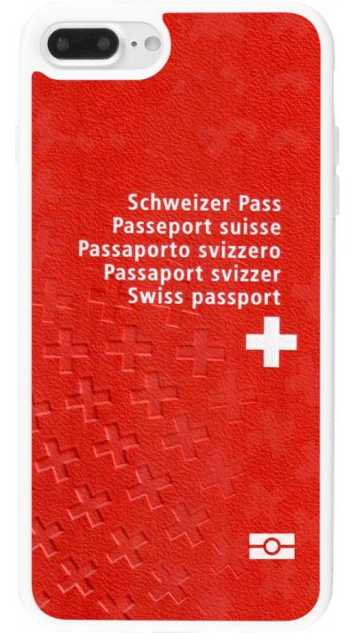 Hülle iPhone 7 Plus / 8 Plus - Silikon weiss Swiss Passport