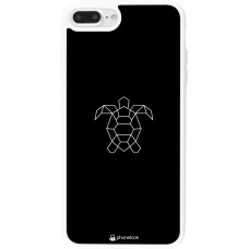 Coque iPhone 7 Plus / 8 Plus - Silicone rigide blanc Turtles lines on black