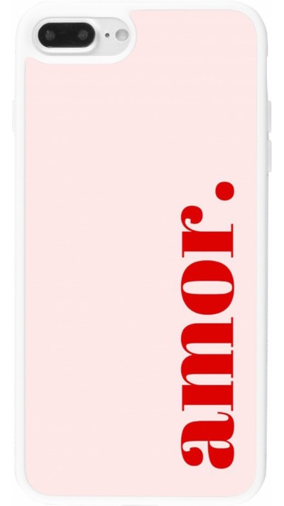 Coque iPhone 7 Plus / 8 Plus - Silicone rigide blanc Valentine 2024 amor