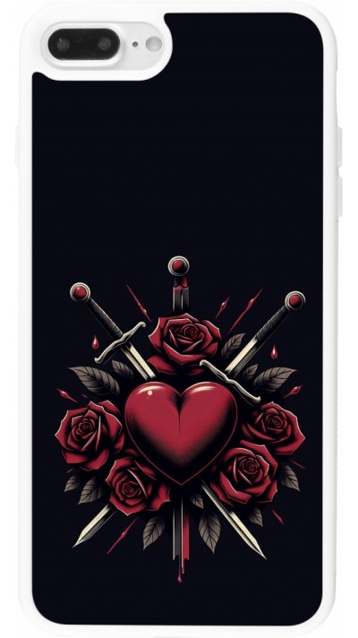 Coque iPhone 7 Plus / 8 Plus - Silicone rigide blanc Valentine 2024 gothic love