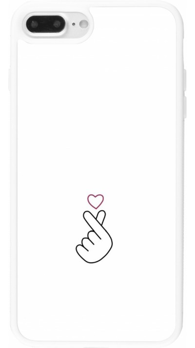 Coque iPhone 7 Plus / 8 Plus - Silicone rigide blanc Valentine 2024 heart by Millennials