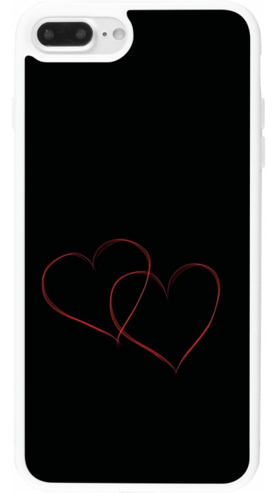 iPhone 7 Plus / 8 Plus Case Hülle - Silikon weiss Valentine 2023 attached heart
