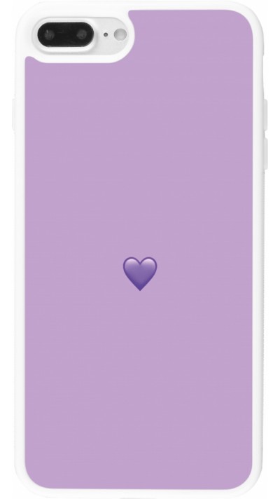 Coque iPhone 7 Plus / 8 Plus - Silicone rigide blanc Valentine 2023 purpule single heart