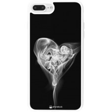 Coque iPhone 7 Plus / 8 Plus - Silicone rigide blanc Valentine 2022 Black Smoke