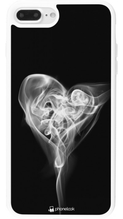 Hülle iPhone 7 Plus / 8 Plus - Silikon weiss Valentine 2022 Black Smoke