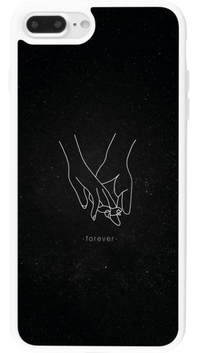 iPhone 7 Plus / 8 Plus Case Hülle - Silikon weiss Valentine 2023 hands forever