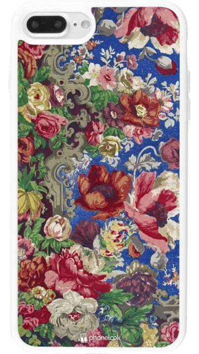 Hülle iPhone 7 Plus / 8 Plus - Silikon weiss Vintage Art Flowers