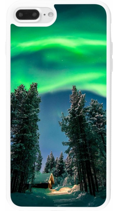 Coque iPhone 7 Plus / 8 Plus - Silicone rigide blanc Winter 22 Northern Lights