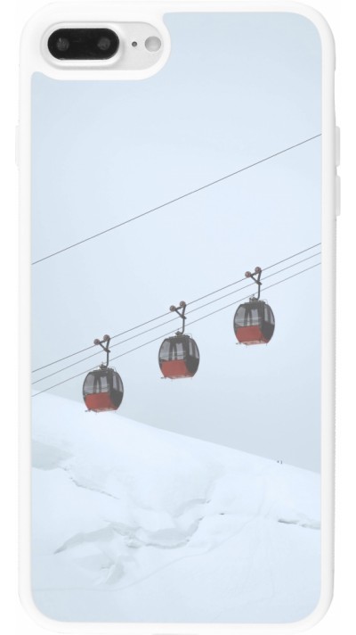 Coque iPhone 7 Plus / 8 Plus - Silicone rigide blanc Winter 22 ski lift