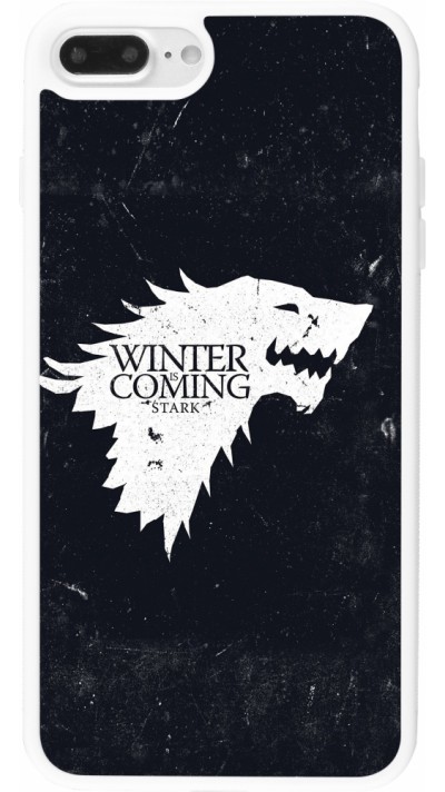 Coque iPhone 7 Plus / 8 Plus - Silicone rigide blanc Winter is coming Stark