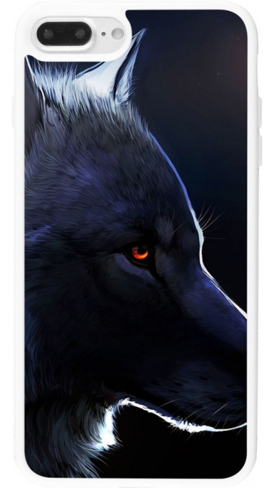 Hülle iPhone 7 Plus / 8 Plus - Silikon weiss Wolf Shape