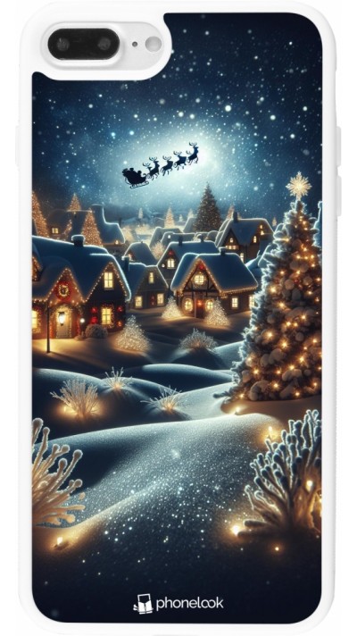 Coque iPhone 7 Plus / 8 Plus - Silicone rigide blanc Noël 2023 Christmas is Coming