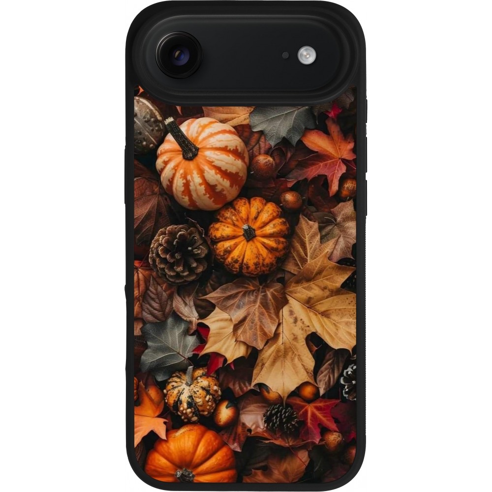 Coque iPhone Air - Silicone rigide noir Autumn 25 Pumpkin