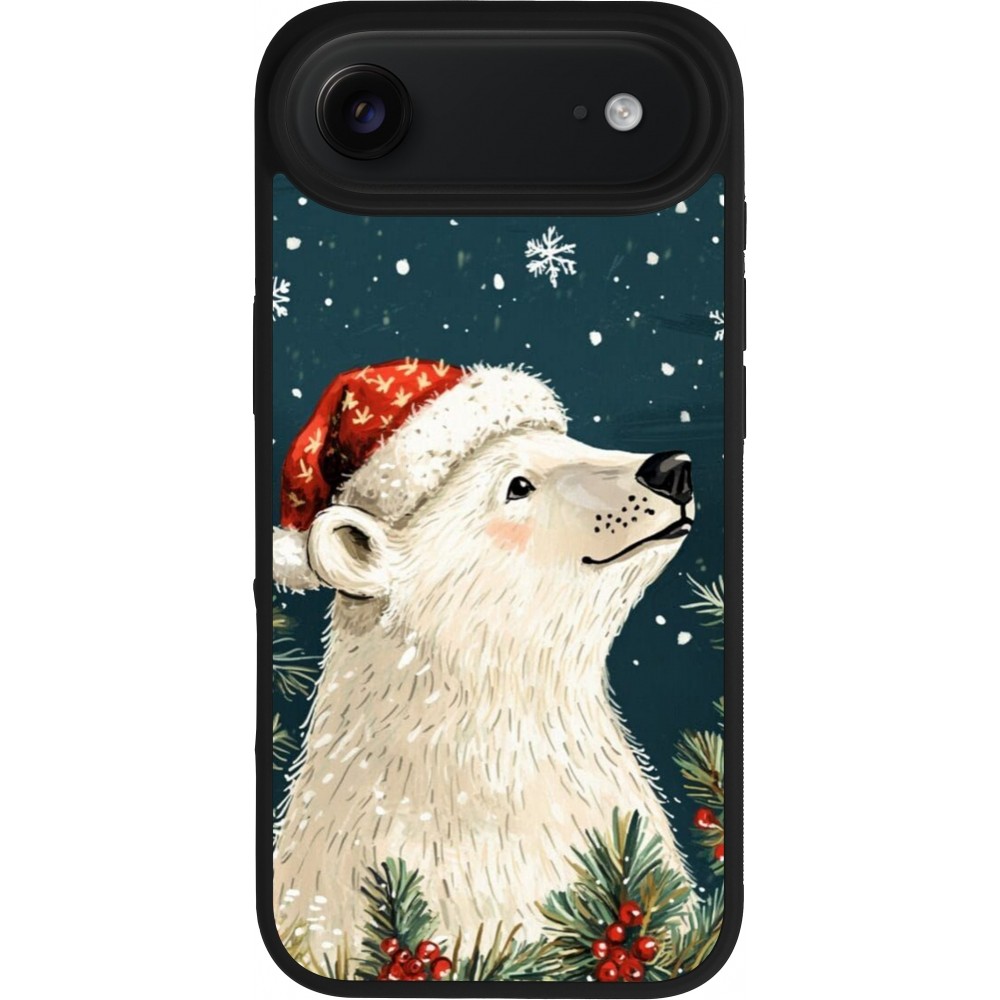 Coque iPhone Air - Silicone rigide noir Christmas 25 Bear