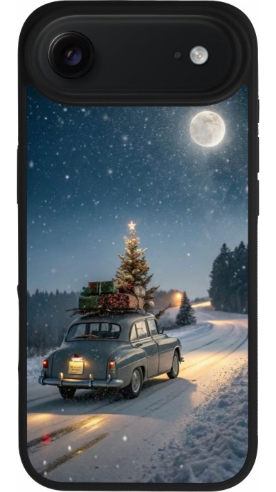Coque iPhone Air - Silicone rigide noir Christmas 25 Car with Tree Xmas