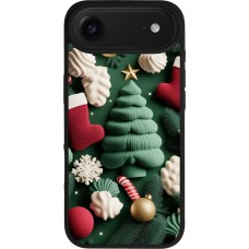 Coque iPhone Air - Silicone rigide noir Christmas 25 Christmas textiles