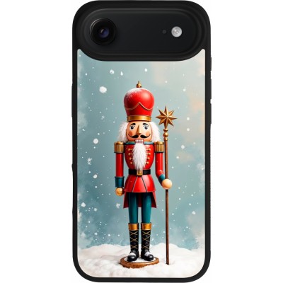 Coque iPhone Air - Silicone rigide noir Christmas 25 Nutcracker Snow