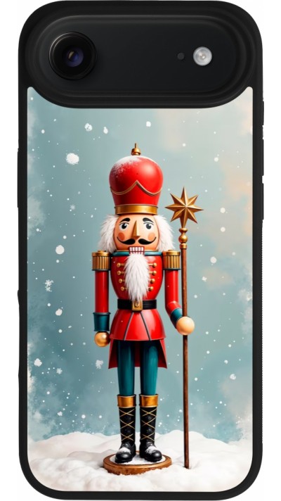 Coque iPhone Air - Silicone rigide noir Christmas 25 Nutcracker Snow