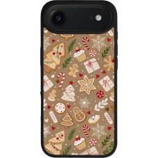 Coque iPhone Air - Silicone rigide noir Christmas 25 Pattern Ginger Cookie