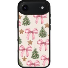 Coque iPhone Air - Silicone rigide noir Christmas 25 Vintage Ribbons