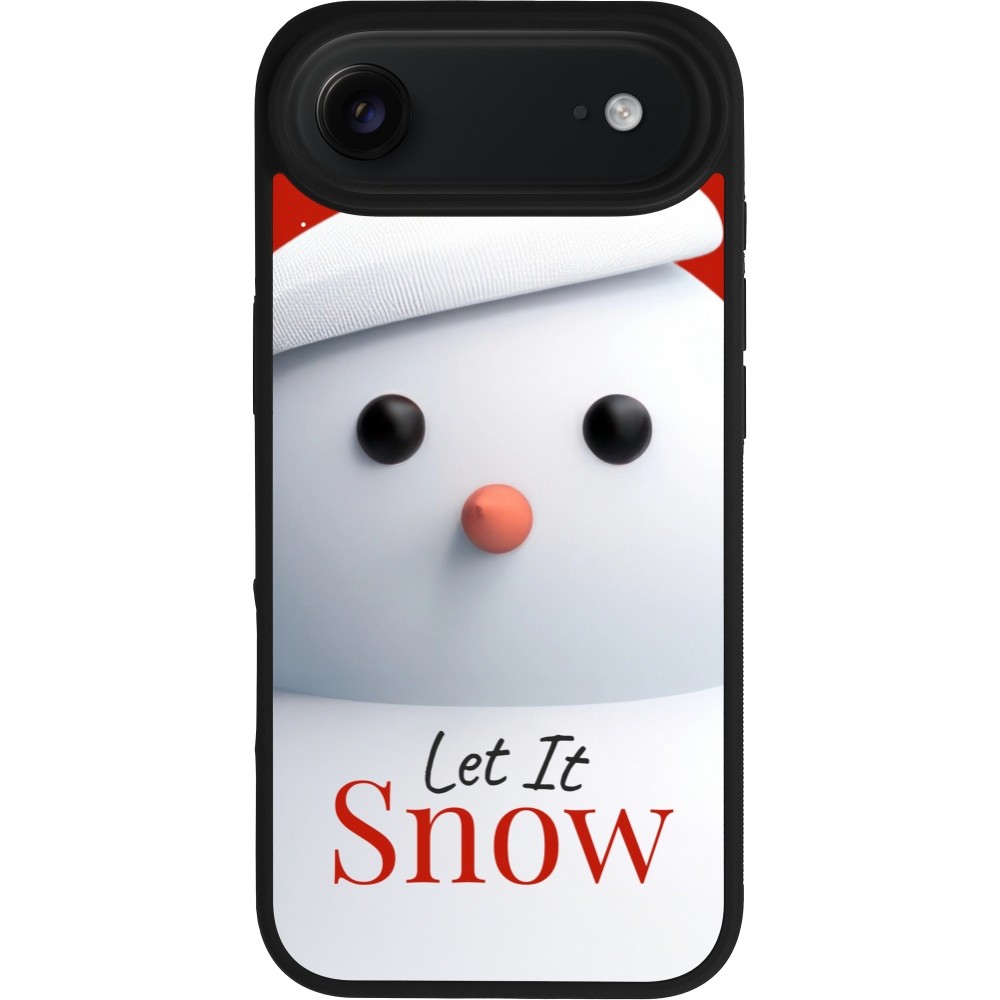 Coque iPhone Air - Silicone rigide noir Christmas 25 Xmas Snowman