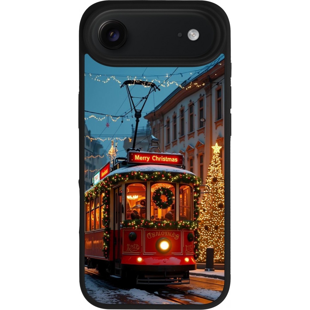 Coque iPhone Air - Silicone rigide noir Christmas 25 Xmas Train